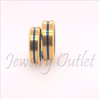 Tungsten Carbide 6mm & 8mm Ring With Two Tone & Comfort Fit Ring