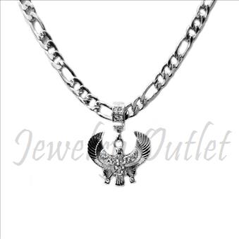 Hip Hop Fashion Necklace and pendant Set With 24 Inch Figaro Chain