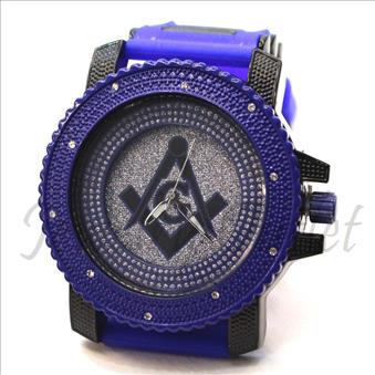 Hip Hop Fashion bling eyes Watch With Blue Jelly Band Water Resistant and Stainless Steel Back Cover