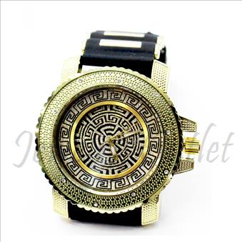 Hip Hop Fashion bling eyes Watch With White Jelly Band Water Resistant and Stainless Steel Back Cover