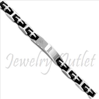 Stainless Steel Men's Bracelets In Black & Silver Plating