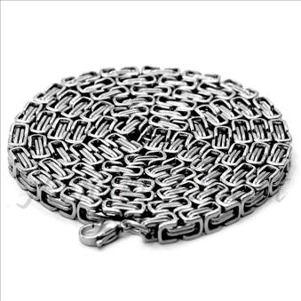 Stainless Steel Mens Link Necklace in 6 MM And 36 Inch