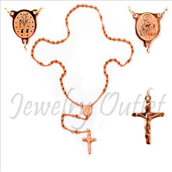 Stainless Steel Rosario Beautiful Shiny 24 inches Rosary Chain and 6 inches dangling part with Cross