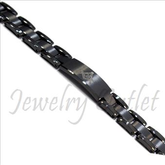 Tungsten Carbide Masonic Mens Bracelet