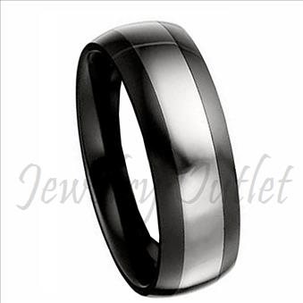 Tungsten Carbide Two Tone High Polished Band