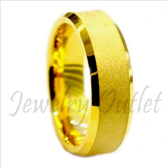 Tungsten Carbide Mens Ring High Polished Edges, Brushed Finshed & Comfort Fit Ring