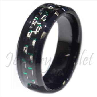 Tungsten Carbide ring with carbon fiber Inlay